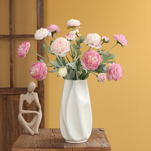 <b>Artificial</b> Peony Flower <b>Bouquet</b> 3-Headed Modern Style Silk Flowers For Home Decor Wedding Decoration - Product Image 1