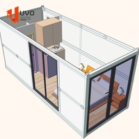 Mini chambre modulaire de luxe pliable préfabriqué prêt à l'emploi petite villa préfabriquée pour hôtel appartement et application scolaire