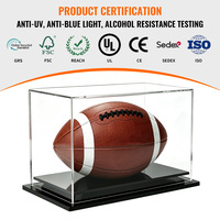 Boîte de présentation en acrylique transparente sur mesure pour ballon de rugby