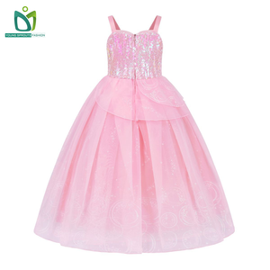 Magic Kids Girls Halter formale abito da ballo principessa abito rosa strega per Maxi festa di compleanno estate fiore paillettes - Product Image 3