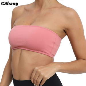 Women's Summer Bandeau Crop Tube Top Workout Bra Strapless Padded Gym Yoga <strong>Bralet</strong> - Product Image 1