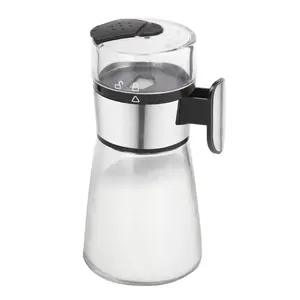 Agitador de sal medidoramente controlado, frasco de tempero de cozinha, frasco de vidro doméstico para prensar sal