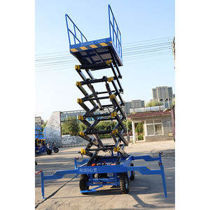 Platform putar <span class=keywords><strong>360</strong></span> ° pengangkat gunting dapat ditarik untuk pusat belanja servis Pembersihan Saluran HVAC dan pencahayaan langit-langit - Product Image 2