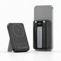 Fabrikneue 10000mAh Powerbank mit integrierten 2 Kabeln, schnellem Laden, LED-Digitalanzeige, kabellosem Handy-Ladeständer und magnetischer Halterung