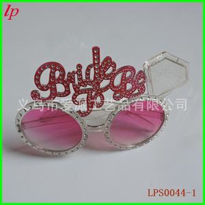 Lunettes de mariée rondes avec verres roses et décorations en strass, accessoire pour fête d'anniversaire LPS0044 - Product Image 2