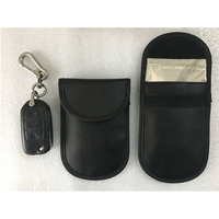 Tas Penghalang Sinyal RFID Kunci Mobil, Tas Faraday, Kantung Kunci Mobil Antimaling dengan Gantungan Baja Tahan Karat