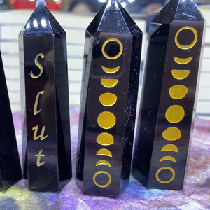 Obsidienne noire, 1 pièce, avec éclipse de logo du soleil, vente en gros de l'usine - Product Image 3