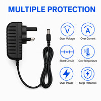 Adaptateur secteur AC/DC 6V 2A avec protection contre les surintensités, conforme RoHS, prise UK, chargeur mural 12W, vente en gros d'usine