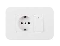 Prise murale italienne Futina de type 118, gris, style italien, standard italien, panneau de prise murale 16A