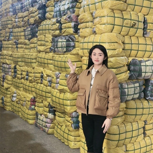 中国供应商购买二手衣服混合包的女性长袖o领无缝t恤商店 - Product Image 3