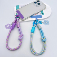 Dragonne courte colorée multifonctionnelle avec clip universel, anti-perte et anti-chute, pour téléphone, porte-clés et pendentif de sac