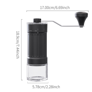Moulin à café <span class=keywords><strong>manuel</strong></span> portable au design moderne, en acier inoxydable, avec meules en céramique et réglages ajustables - Product Image 5