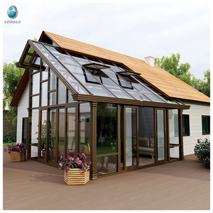 Moderna Terraza Acristalada Prefabricada Independiente con Perfil <span class=keywords><strong>de</strong></span> Aluminio, <span class=keywords><strong>Vidrio</strong></span> Templado Triangular, Puertas Plegables y Correderas, Garantía <span class=keywords><strong>de</strong></span> 5 Años - Product Image 3
