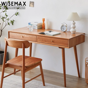 WISEMAX FURNITURE Bureau nordique moderne en <span class=keywords><strong>bois</strong></span> massif Bureau d'écriture Bureau d'ordinateur à domicile <span class=keywords><strong>Coiffeuse</strong></span> d'angle en <span class=keywords><strong>bois</strong></span> pour salon - Product Image 1