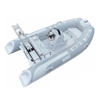 Bateau pneumatique semi-rigide CE 12 pieds Rib 360 340 avec coque en fibre de verre et ponton en Hypalon/PVC