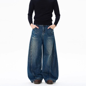 Pantalones vaqueros de pierna recta lavados Retro americanos de otoño 2025, pantalones de pierna ancha holgados de talla grande para hombre, pantalones de mezclilla de gama alta de tendencia - Product Image 1