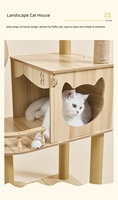 En gros, Arbre à chat transfrontalier extra-large style épuré en panneau de densité, avec lit capsule spatiale, plateforme de saut et échelle d'escalade