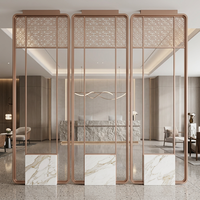 Paravent décoratif moderne en acier inoxydable 304 de luxe, découpé au laser, à ondes 3D, pour mariage et hôtel