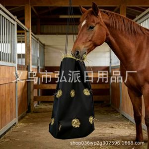 Bolsas de Heno para Alimentación de Caballos, 40x70cm, Negras, Porosas, de Alimentación Lenta, Bolsa Colgante para Caballos, Ganado, Ovejas, Burros, Gran Capacidad - Product Image 3