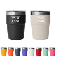 Gobelet isotherme en acier inoxydable 16 oz avec couvercle coulissant, double paroi sous vide, logo personnalisé pour boissons chaudes et froides