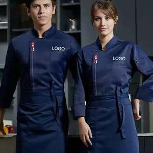 Klassieke Unisex <span class=keywords><strong>Chef</strong></span>-Jassen Met Lange Mouwen Poly/Katoenen Twill Stof Zak Voor Café Bar Ober Chinese Restaurant Uniformen Bakken - Product Image 2