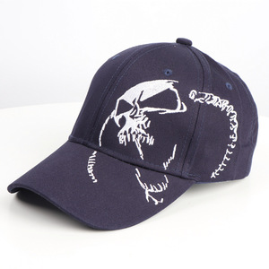 Gorra de Béisbol Bordada con Calavera, Unisex, 100% Algodón, Estilo Moderno, Gorra de Pico de Pato, Estilo Otoño Invierno - Product Image 3