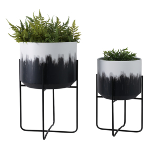 Fioriere in Metallo Ombre su Supporto, Vasi Rialzati per Interni ed Esterni, Decorazione per Casa e Soggiorno - Product Image 2