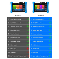 CCDCAM ET-6800 Probador de CCTV con Pantalla Táctil IPS de 5.4 Pulgadas, Monitor Pro 8MP 1080P AHD CVI TVI SDI CVBS, Prueba de Cámara IP 8K H.265, Doble LAN