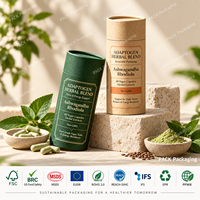 Emballage personnalisé en tube de papier pour compléments alimentaires, vitamines, capsules, logo OEM, boîtes cylindriques en carton kraft, tailles personnalisées