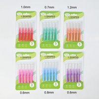 Brosse interdentaire pour soins dentaires à usage orthodontique avec poils en nylon et manche en plastique - Antibactérienne et réutilisable