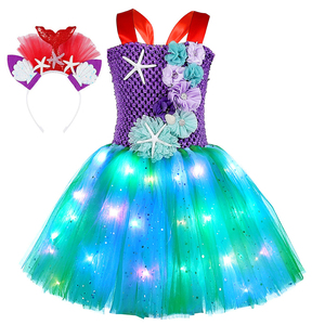 Disfraz <span class=keywords><strong>de</strong></span> Sirena para Niñas con LED, Tutú <span class=keywords><strong>de</strong></span> Sirena, Vestido <span class=keywords><strong>de</strong></span> Malla Floral con Estrellas <span class=keywords><strong>de</strong></span> Mar, Traje <span class=keywords><strong>de</strong></span> Cumpleaños para Concurso, Suministro al por Mayor, Kit <span class=keywords><strong>de</strong></span> Diadema <span class=keywords><strong>de</strong></span> Sirena - Product Image 3