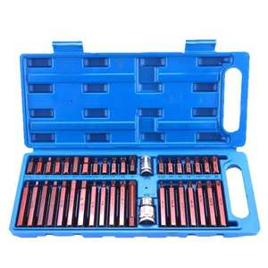 40pcs Metric Socket <b>Set</b> 1/2'' 3/8'' Adaptor Drive Shank Hex Torx Spline Star Impact OEM Chrome Vanadium Steel Hard Case Hand - Product Image 6