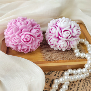 Decoração Home 3D Big <span class=keywords><strong>Flower</strong></span> Rose Ball Soap Mould DIY Silicone Rose <span class=keywords><strong>Candle</strong></span> Mold - Product Image 5