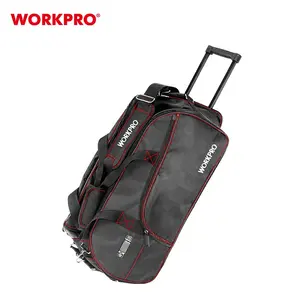 WORKPRO 22 ”重型工具袋底座多功能高级手推车工具袋内置绘制杆设计高品质工具套