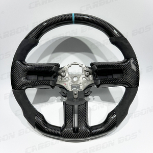 Volant de course en fibre de carbone noire véritable de haute qualité, vente directe d'usine pour <span class=keywords><strong>Ford</strong></span> <span class=keywords><strong>Mustang</strong></span> 2015-2023 - Product Image 1