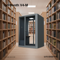 Cabina de Grabación Insonorizada de Aluminio Multifuncional y Duradera UNIBOOTH para Oficinas, Edificios, Hogares, Hoteles, Diseño Moderno, Móvil