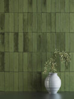 Carrelage mural en céramique brillant dégradé, long, fait main, moderne, vert, pour usage extérieur en supermarché