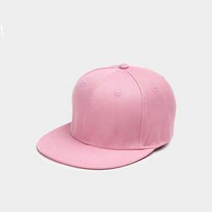 Hot Sale 6-Panel Pink Cotton Snapback <b>Cap</b> Custom Logo Hot Hip Hop Style <b>Blank</b> Plain Hat - Product Image 1