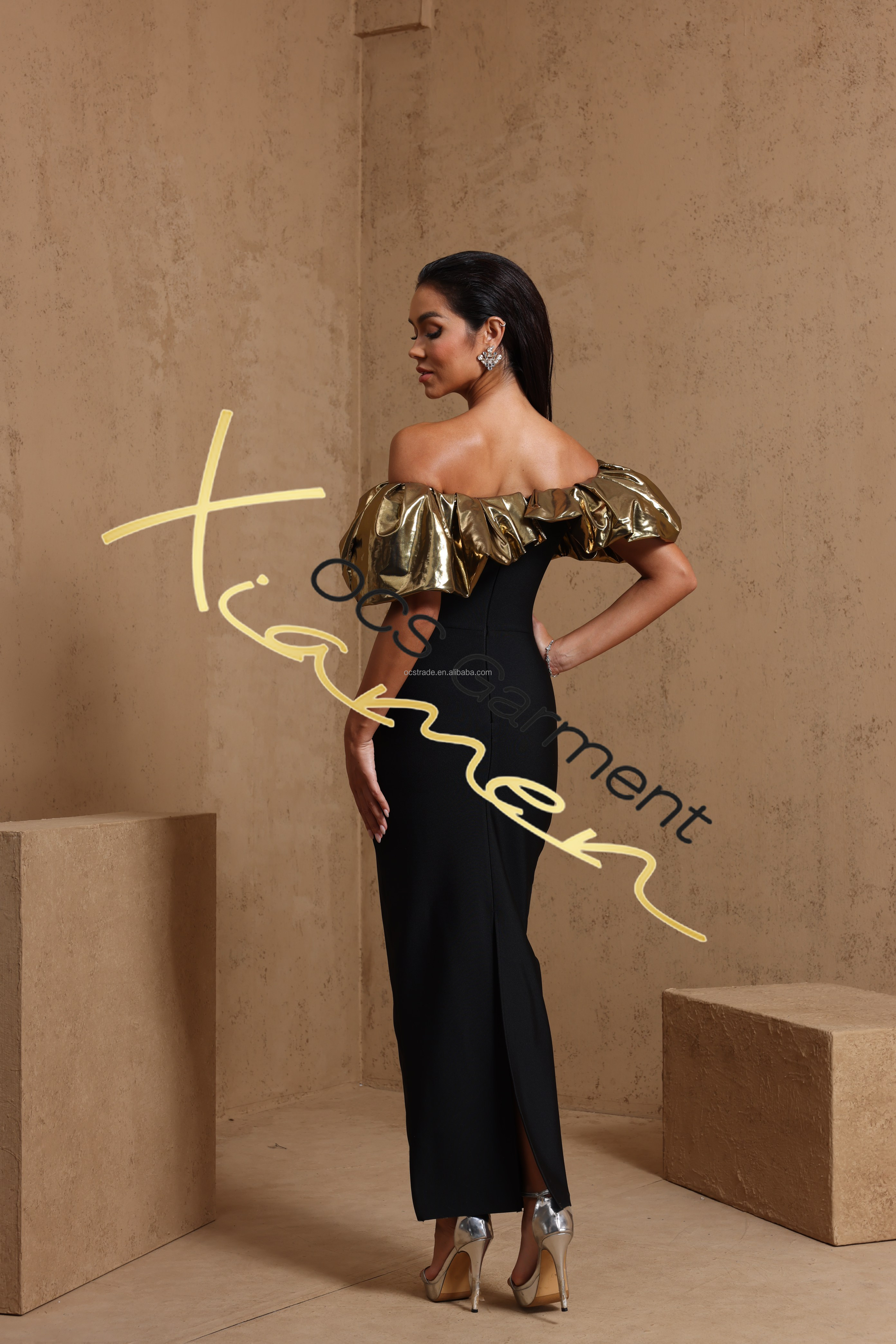 beaded shoulder bandage dress Koscy Men's Notch Lapel Prom Outfit