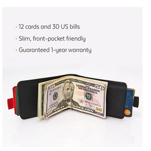 Wholesale <b>Small</b> Slim Leather Business <b>Wallet</b> with Pull Tab Money Clip and Card Holders - Product Image 3