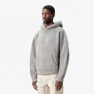 Áo len chui đầu thoải mái cho nam Áo Hoodie dày đan Chunky Áo trùm đầu dệt kim mềm mại ấm áp giản dị mùa đông - Product Image 2