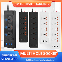 Regleta de Enchufes Universal con Múltiples Orificios, Interruptor Independiente, Protección Contra Sobrecarga USB, Protector Contra Sobretensiones, Extensión Eléctrica