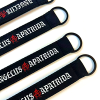 Gantungan Kunci Carabiner Logam Paduan Seng Kustom dengan Tali Lanyard Polyester untuk Pendakian, Tali Pergelangan Tangan Promosi, Gantungan Kunci Carabiner