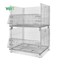 Conteneur pliable en treillis métallique robuste pour stockage industriel