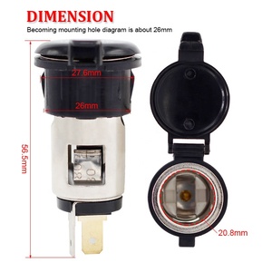 120W-250W gốm lõi bên trong xe Thuốc lá nhẹ hơn ổ cắm kết nối không thấm nước bìa cho xe ô tô xe tải biển 12-24V điện áp - Product Image 3