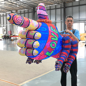 Figura Inflable Personalizada de Dibujos Animados con Certificación CE, Impresión Digital UV, Colores Rojo/<span class=keywords><strong>Azul</strong></span>/Morado, para Decoración Publicitaria en Eventos de Centros Comerciales - Product Image 2