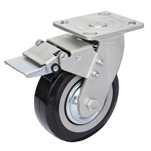 Chinesischer Hersteller Hochwertige Schwerlast <span class=keywords><strong>4</strong></span> 5 6 8 Zoll Gummi-Lenkrollen mit Aluminium für Industriewagen und -geräte - Product Image 1