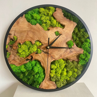 Horloge murale de luxe en mousse stabilisée faite à la main, unique, en bois d'olivier irrégulier, pour décoration intérieure haut de gamme