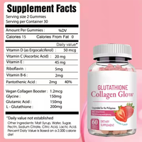 Gummies au collagène avec glutathion et vitamine C pour le blanchiment et l'éclaircissement de la peau, anti-âge, pour femme, en stock