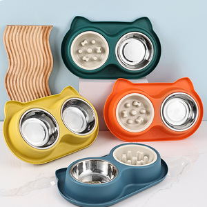 Comedero Doble para Mascotas de Gran Capacidad, Diseño Antideslizante y Antivuelco, para Perros y Gatos - Product Image 1